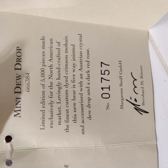 Steiff Bear Mini Dew Drop Rare - Picture 5 of 7